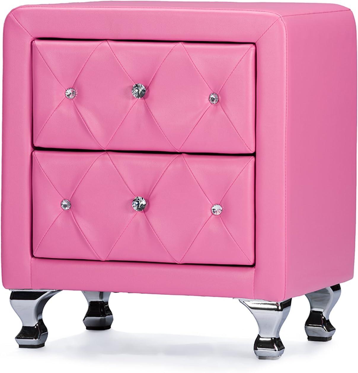 Stella Crystal Modern Nightstand - Baxton Studio