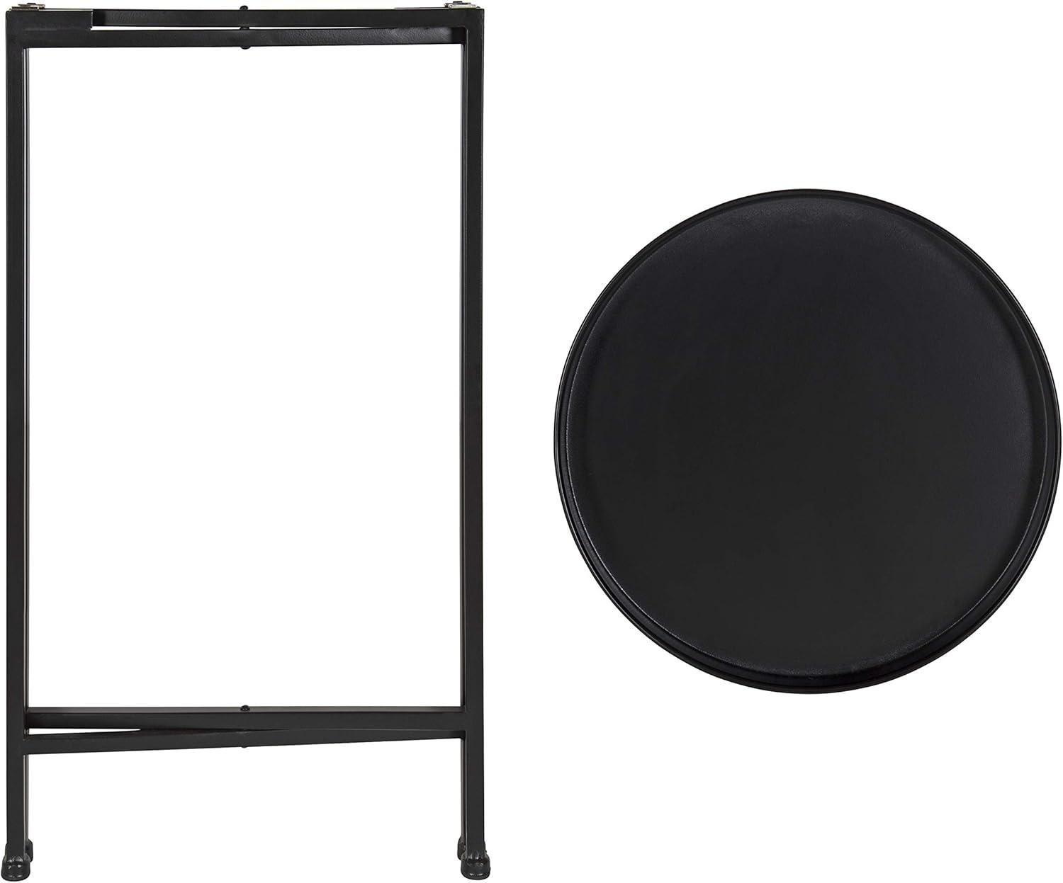 Kate and Laurel Celia Round Metal Tea Table, 14x14x25.75, Gray