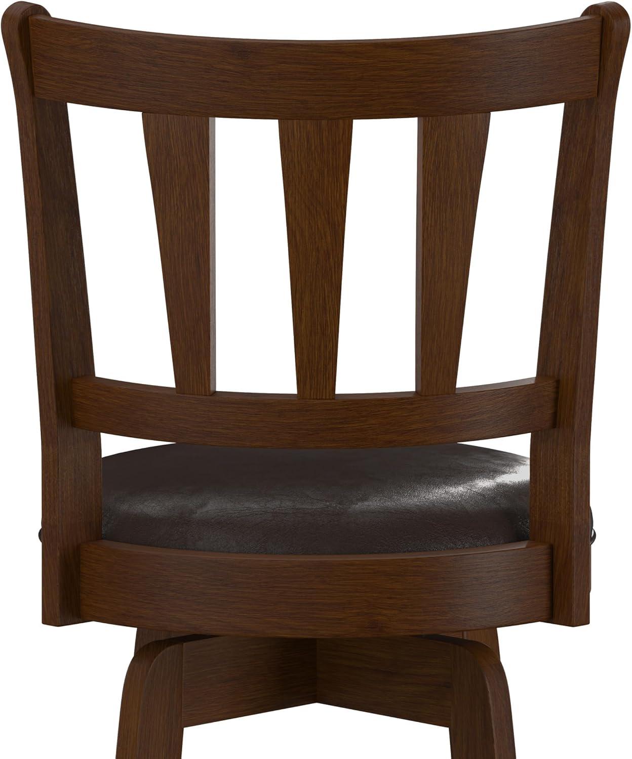 29.5" Presque Isle Swivel Barstool Cherry/Brown - Hillsdale Furniture: Padded High-Back with Footrest