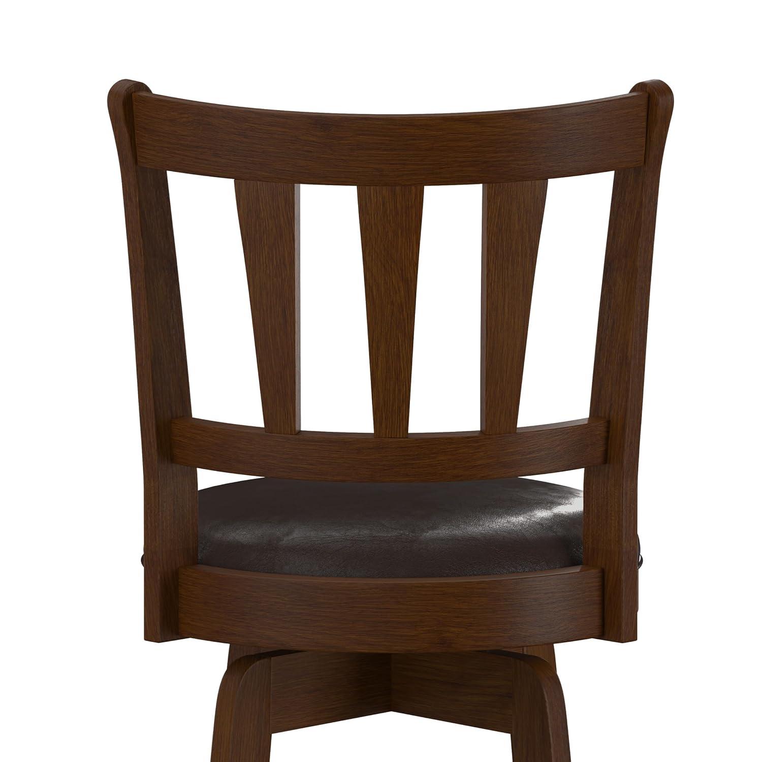 29.5" Presque Isle Swivel Barstool Cherry/Brown - Hillsdale Furniture: Padded High-Back with Footrest