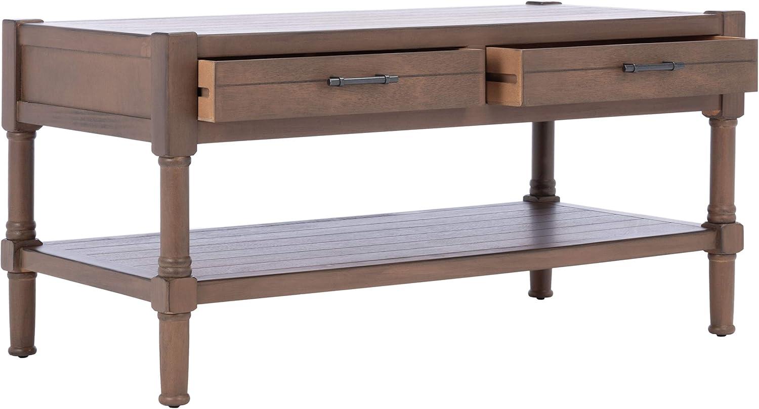 SAFAVIEH Filbert Solid 2 Drawer Coffee Table, Brown