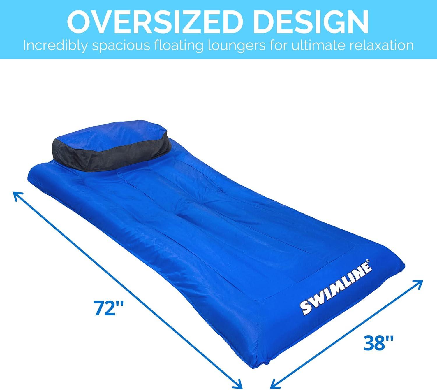Swimline Ultimate Super-Sized Floating Mattress, Blue/Black