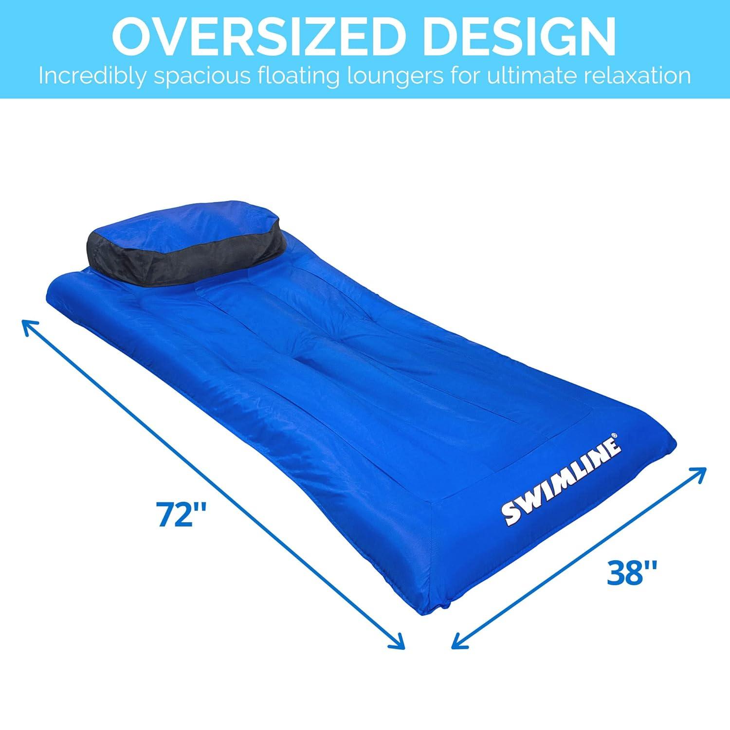 Swimline Ultimate Super-Sized Floating Mattress, Blue/Black