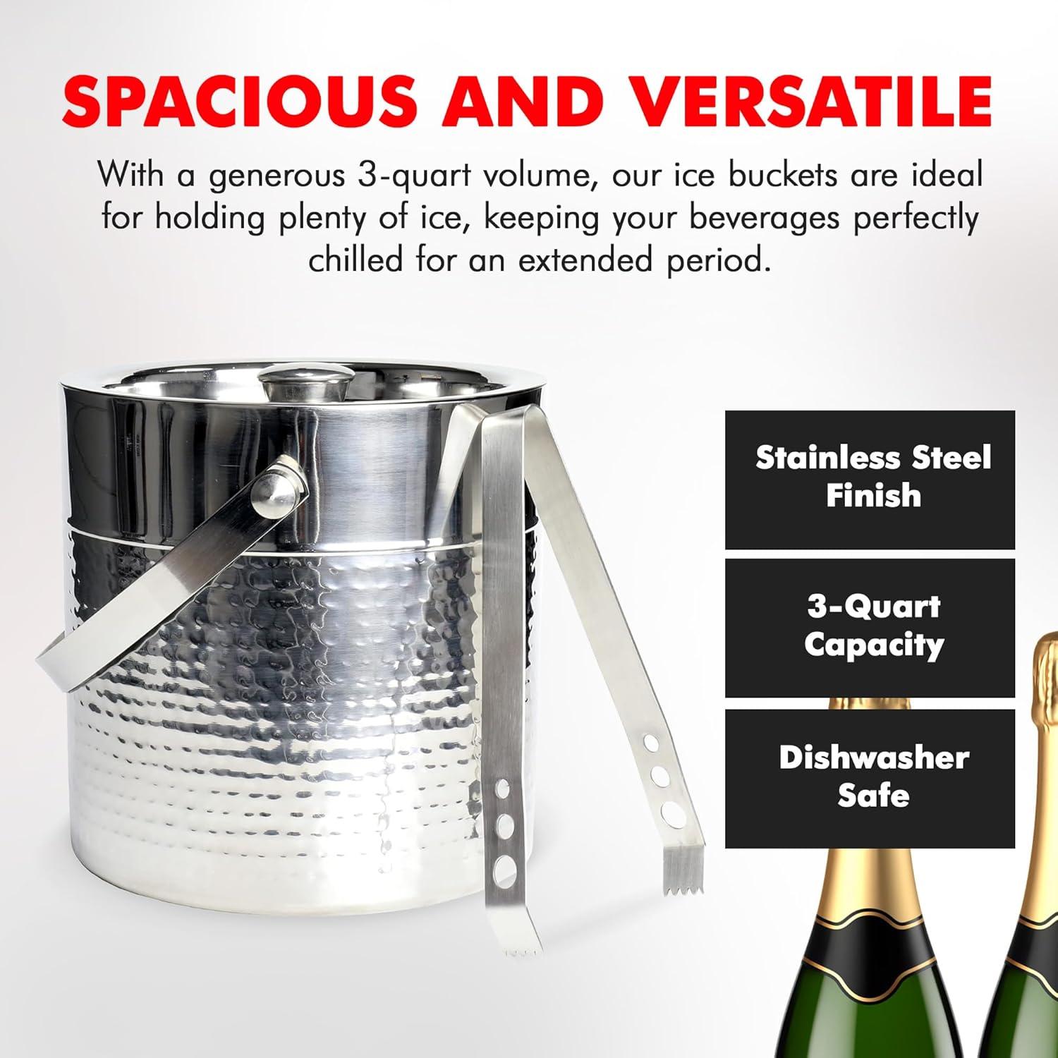 BirdRock Home Stainless Steel Ice Bucket