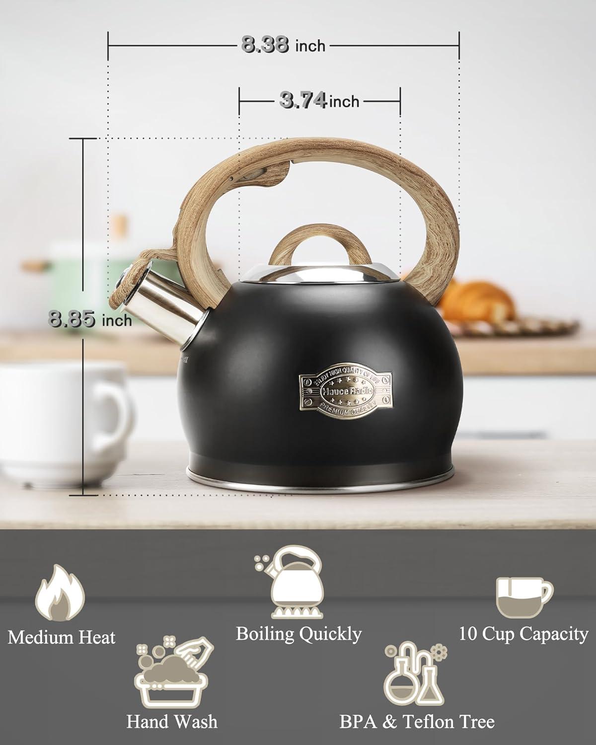 LUXESIT LUXESIT 2.64 Quarts Stainless Steel Whistling Stovetop Tea Kettle