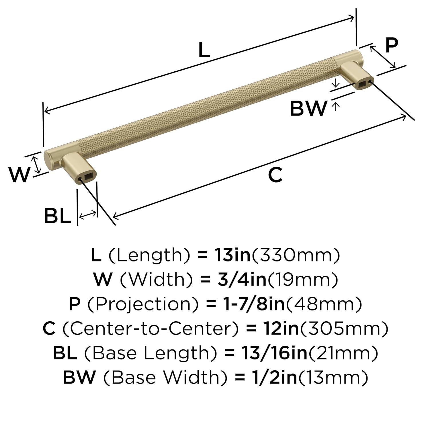 Amerock Bronx 12 inch (305mm) Center-to-Center Golden Champagne Appliance Pull