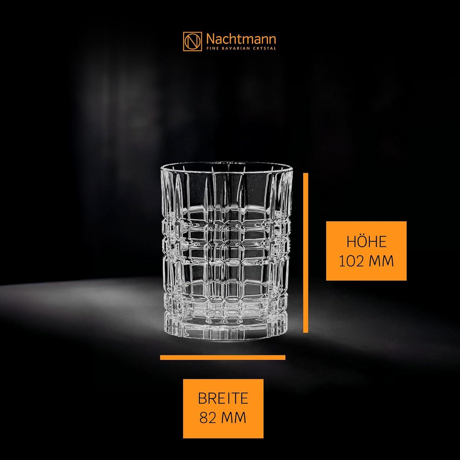 Highland Crystal Glass Whiskey Tumblers Set of 4