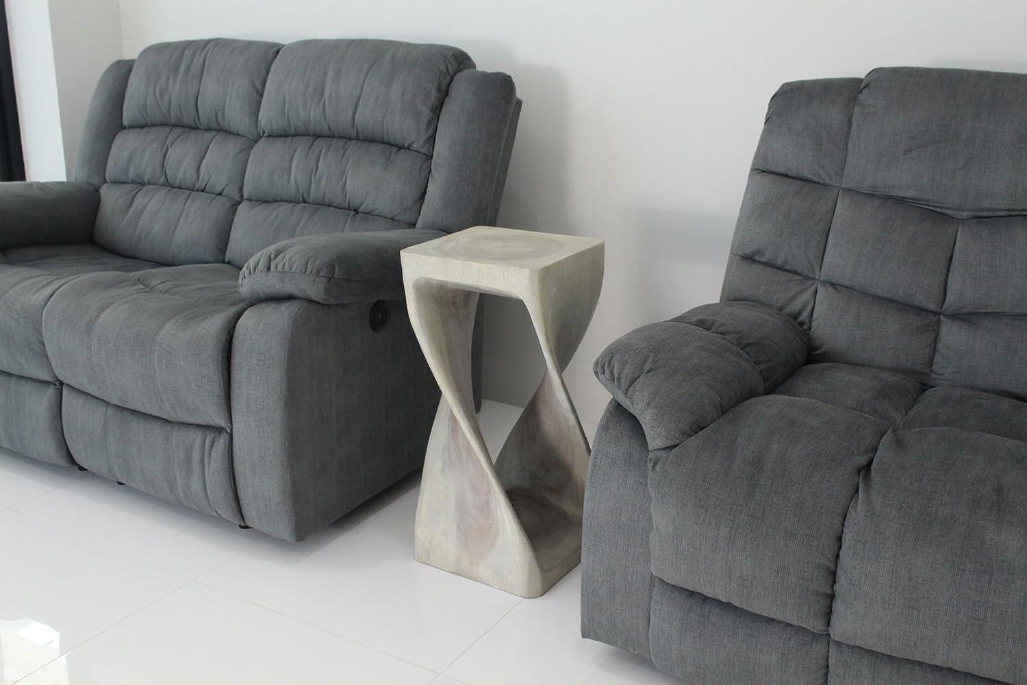 Haussmann® Original Wood Twist Stool 12 X 12 X 20 In High Grey Oil