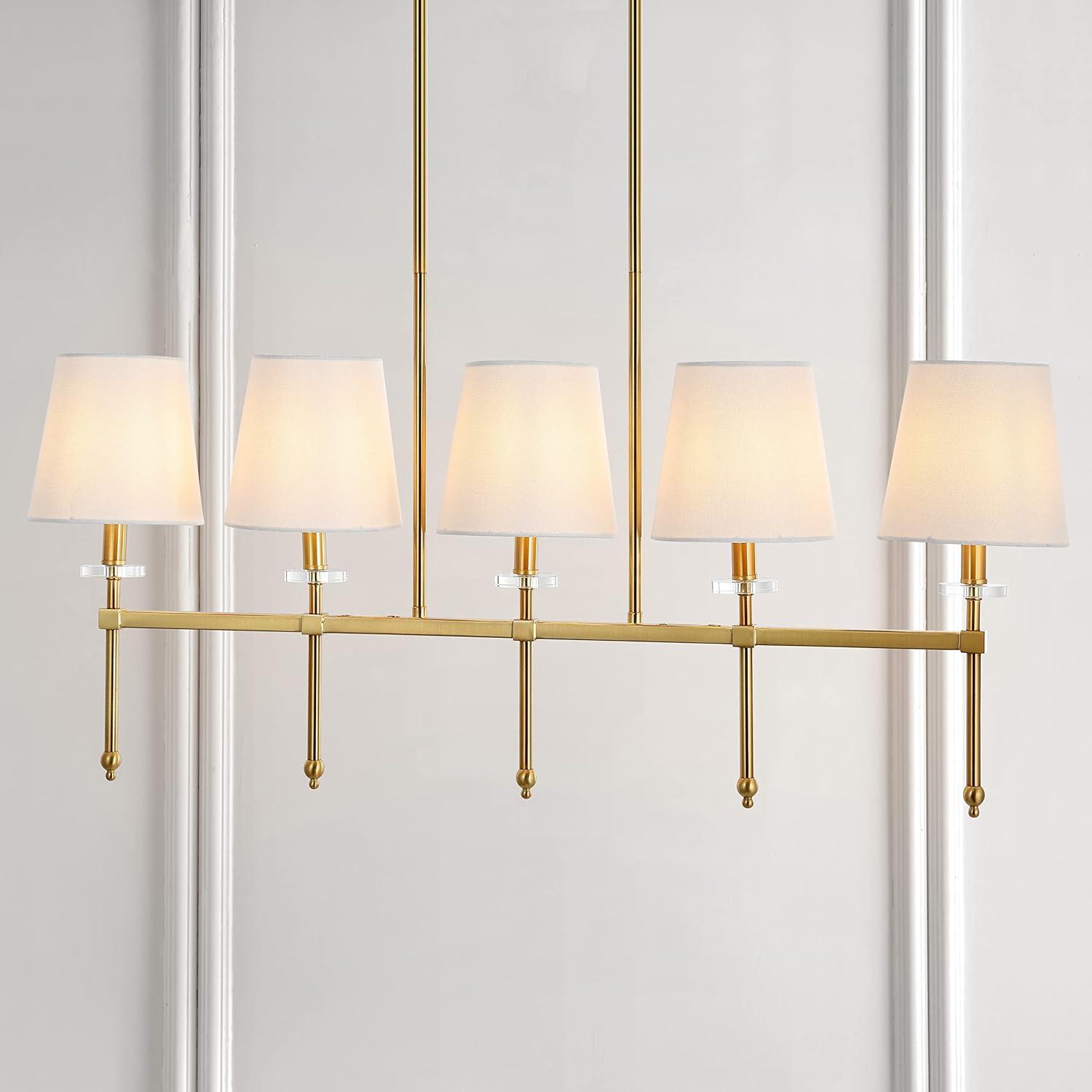 Sophie 38.5" 5-Light Modern Midcentury Iron Linear LED Pendant, Brass Gold