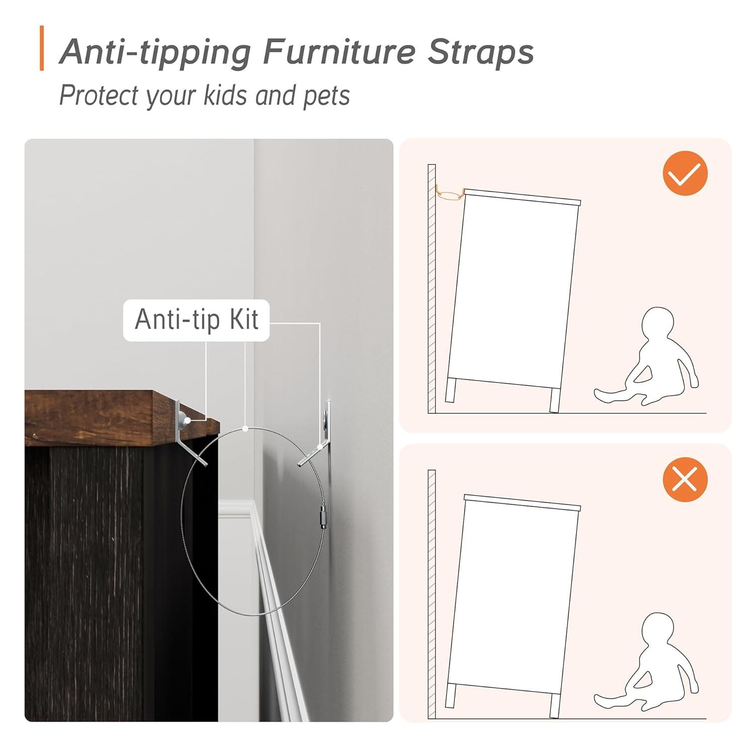 WAMPAT Farmhouse TV Stand for 65 Inch TV, Antique Black & Brown Entertainment Center with Sliding Barn Doors and Mesh Doors, Tall Media Console with Open Storage Space for Living Room, 59x15.4x31