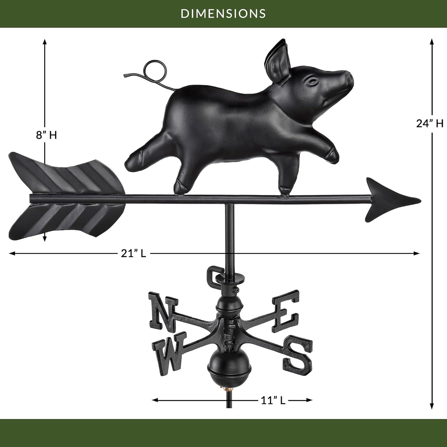 Good Directions Pig Weathervane with Roof Mount