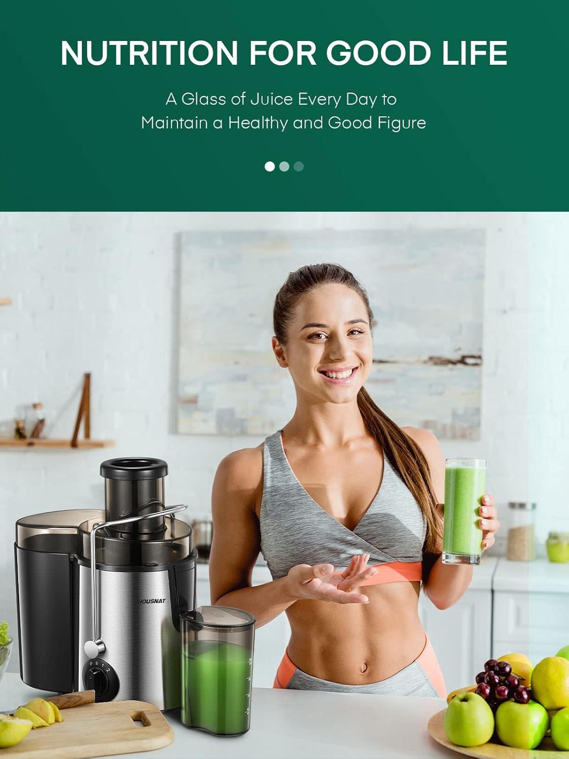 HOUSNAT Juicer Machines Vegetable and Fruit with 3-Speed Setting, Upgraded Version 400W Motor