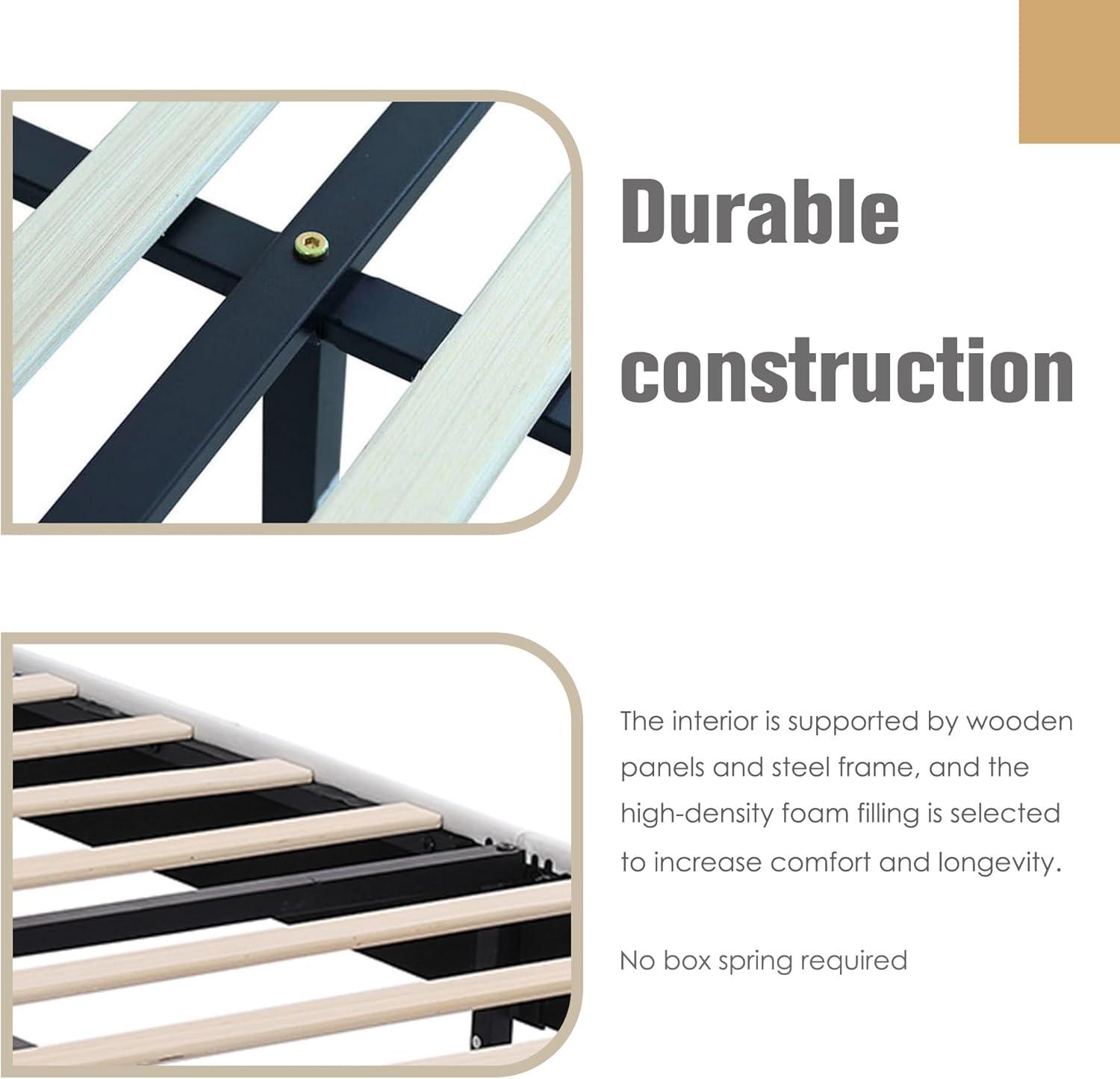 Wade Logan® Eriksay Low Profile Upholstered Platform Bed with Wingback Headboard