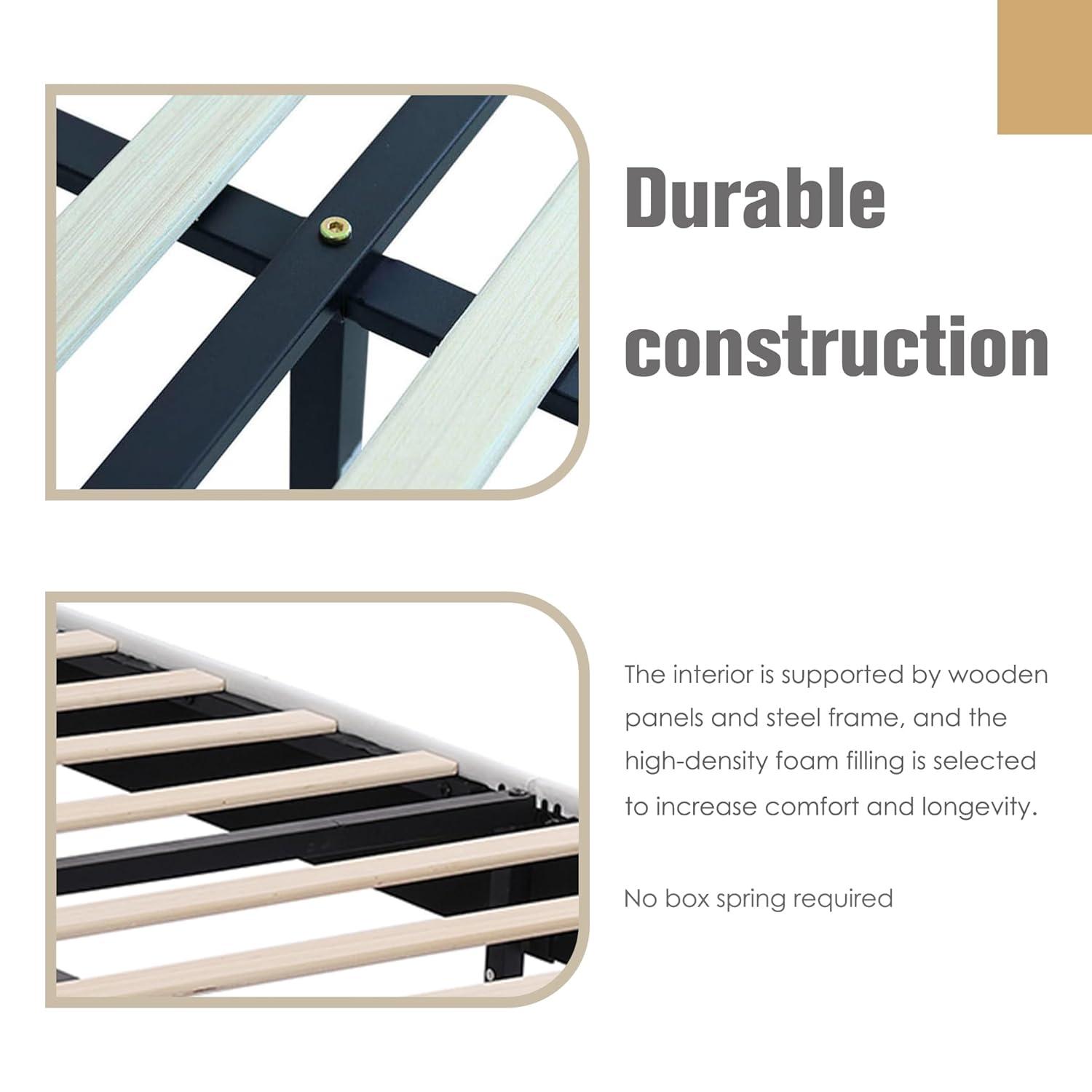 Wade Logan® Eriksay Low Profile Upholstered Platform Bed with Wingback Headboard