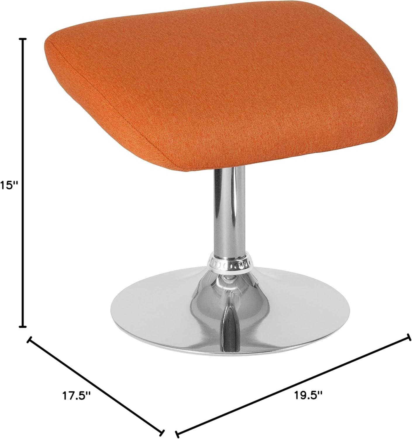 Flash Furniture Egg Series Orange Fabric Ottoman