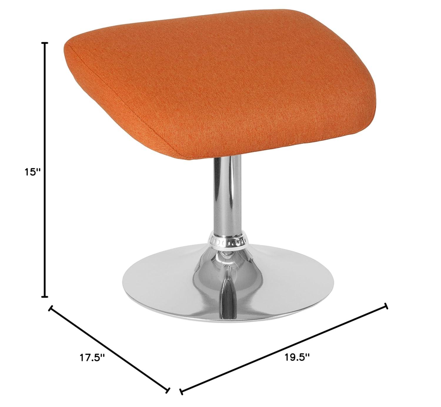 Flash Furniture Egg Series Orange Fabric Ottoman