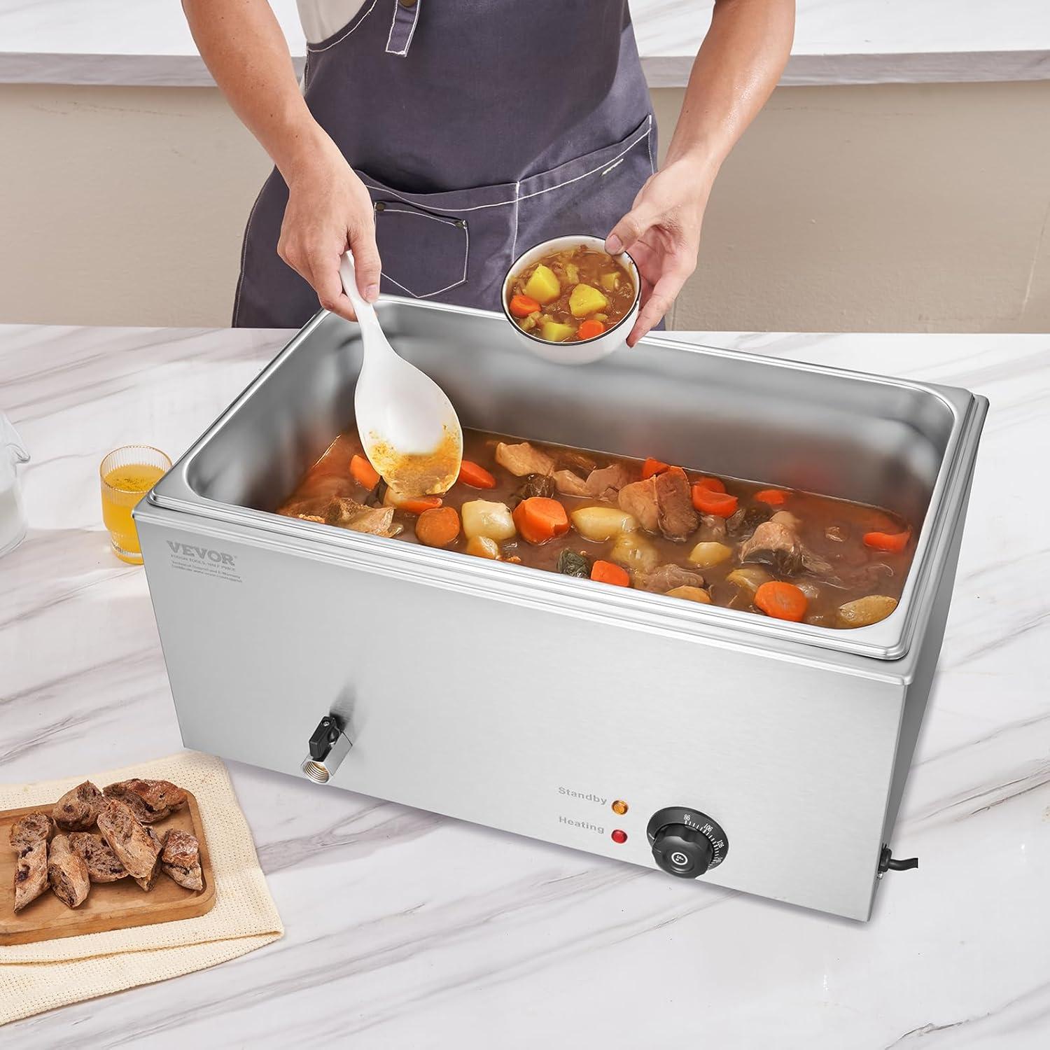 Latitude Run® Commercial Electric Food Warmer Countertop Buffet 1*19Qt Pan Bain Marie
