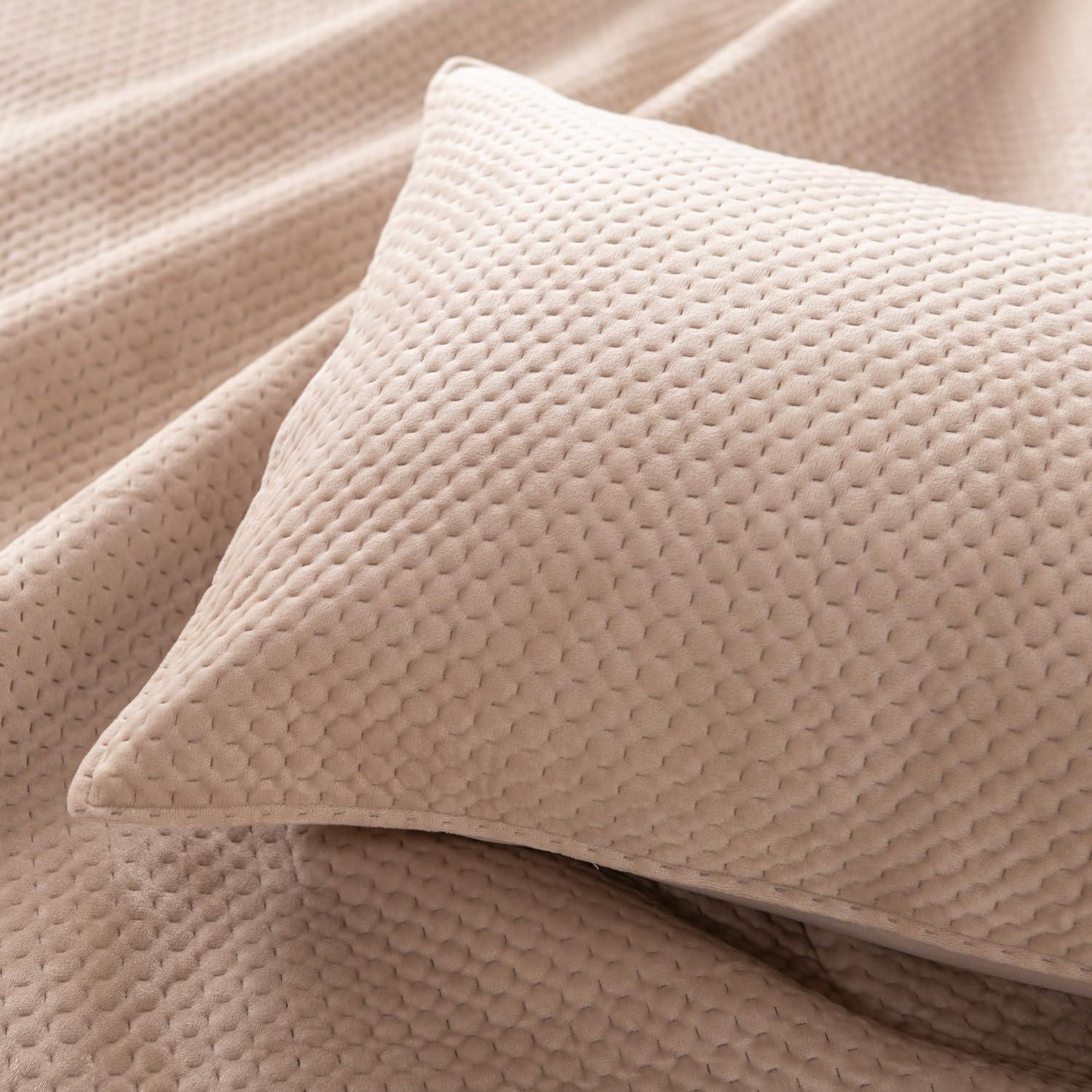 Kasentex  All Season Plush Poly Velvet Lavish Design Quilt Set Soft and Warm Machine Washable Coverlet Rose Queen