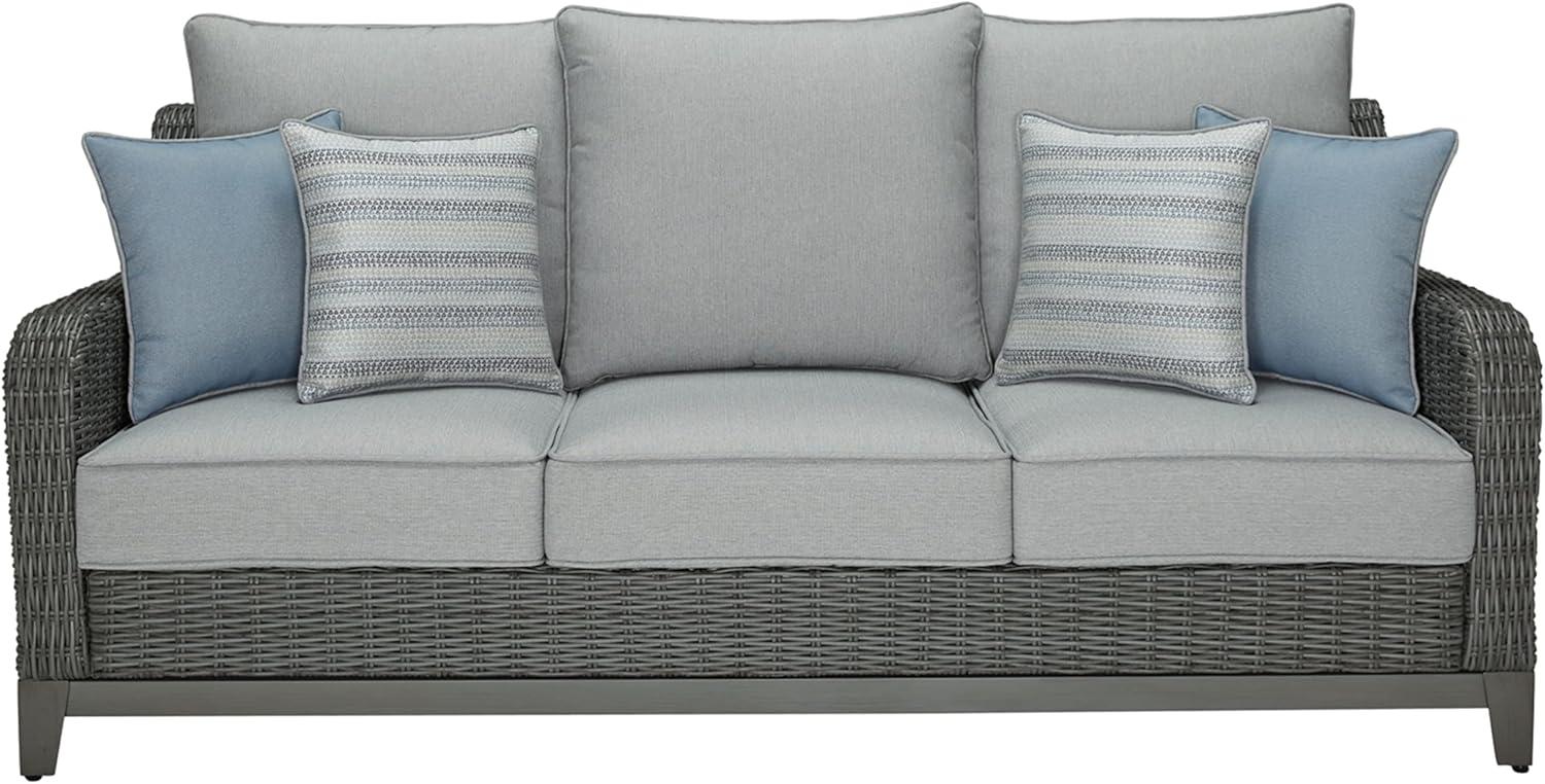 Signature Design by Ashley Elite Park Outdoor Fabric Sofa with Cushion in Gray