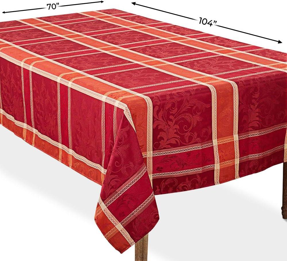 Saro Lifestyle Plaid Design Fall Autumn Season Holiday Tablecloth