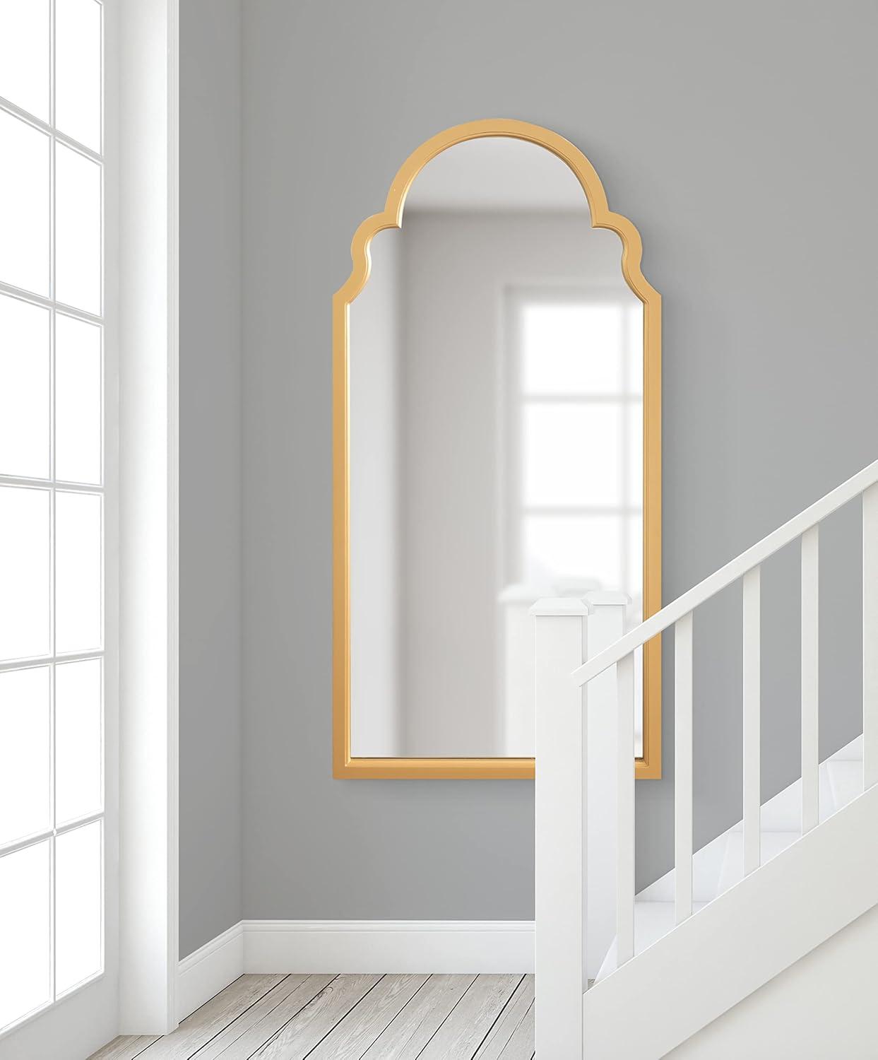 Kate and Laurel Hogan Arch MDF Full Length Mirror, 24x48, Gold