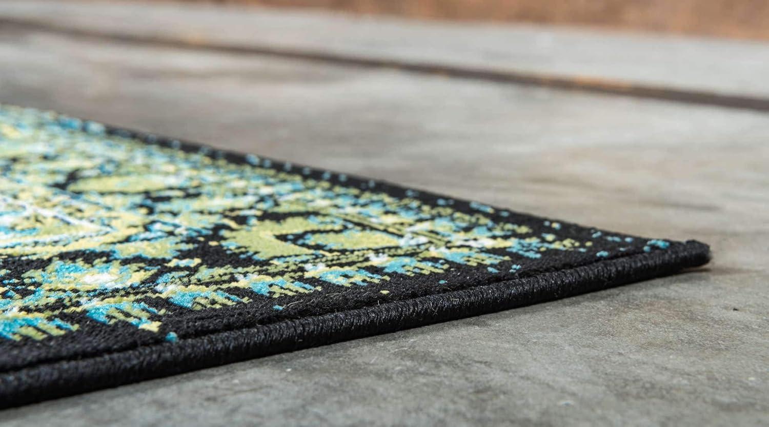 Unique Loom Imperial Collection Area Rug - Anatolla (2' x 3' 1" Rectangle Aquamarine/Black)