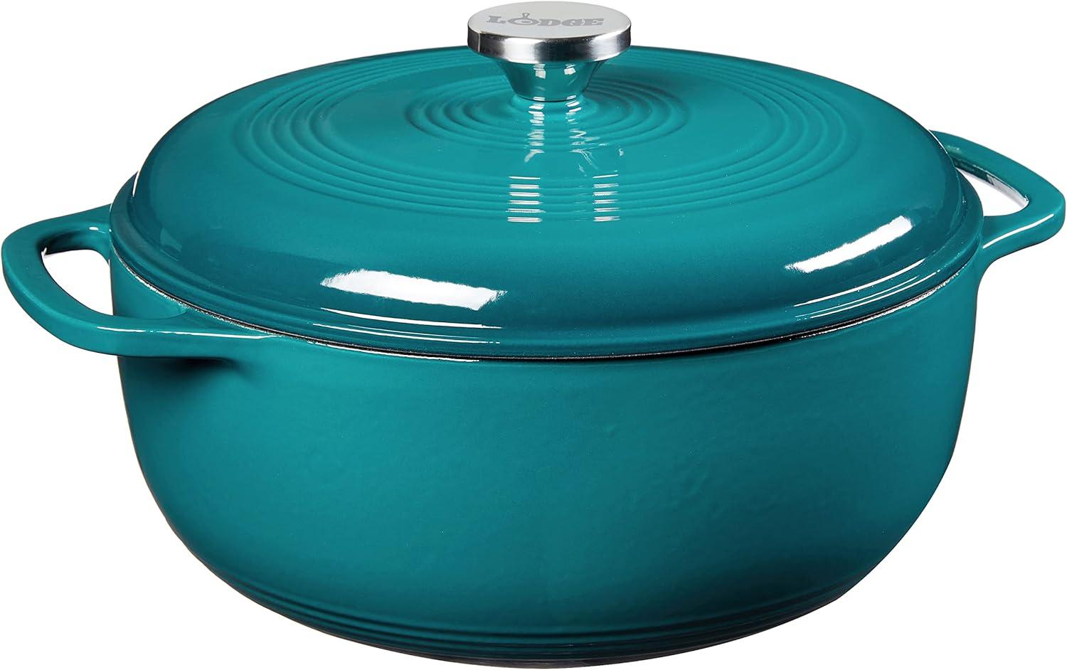 Lagoon Blue 6 Qt Enameled Cast Iron Dutch Oven