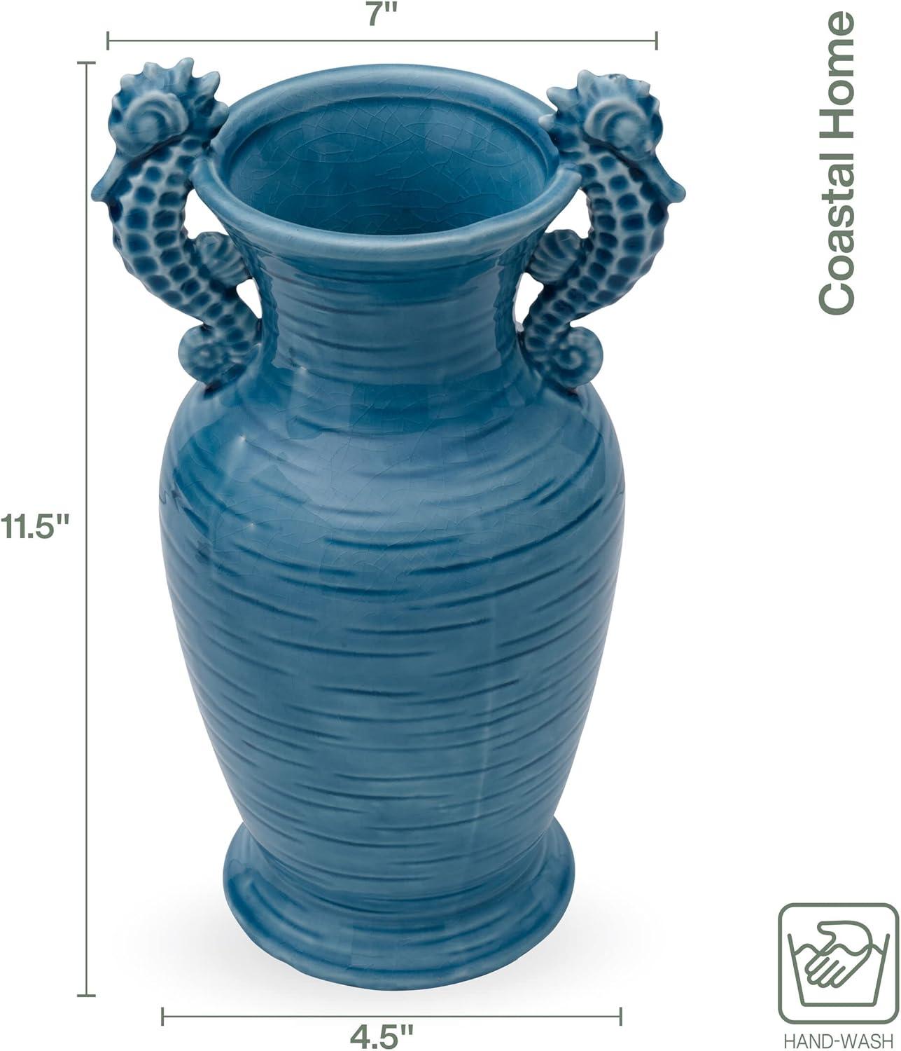 Fitz and Floyd Fitz & Floyd Coastal Home Seahorse Vase, Aqua