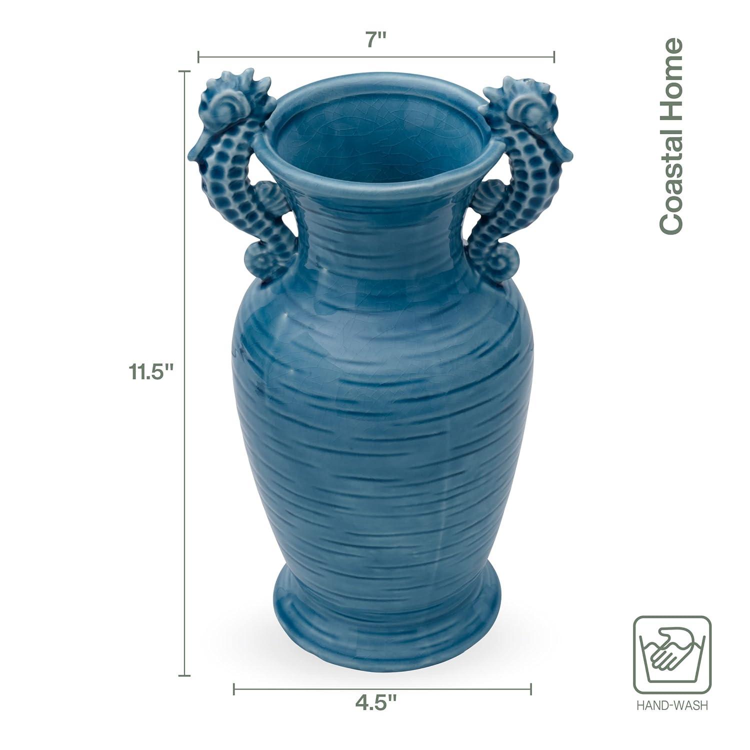 Fitz and Floyd Fitz & Floyd Coastal Home Seahorse Vase, Aqua