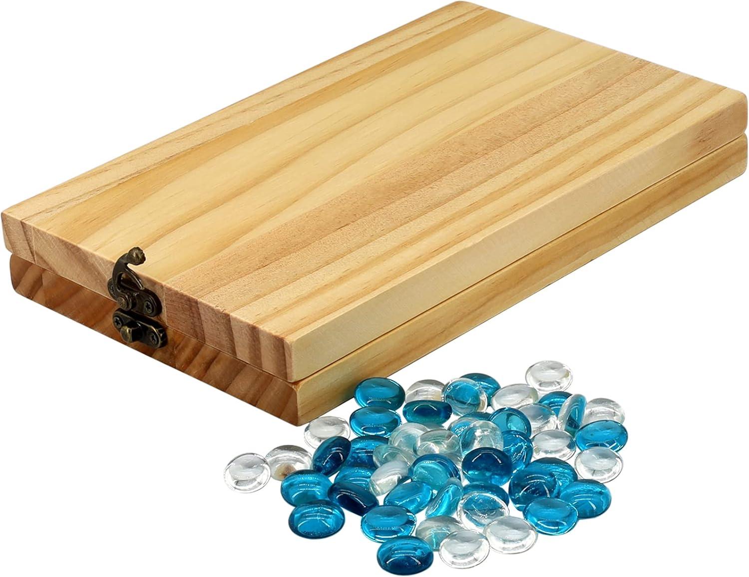 Compact Birch Wood Folding Mancala Game Set