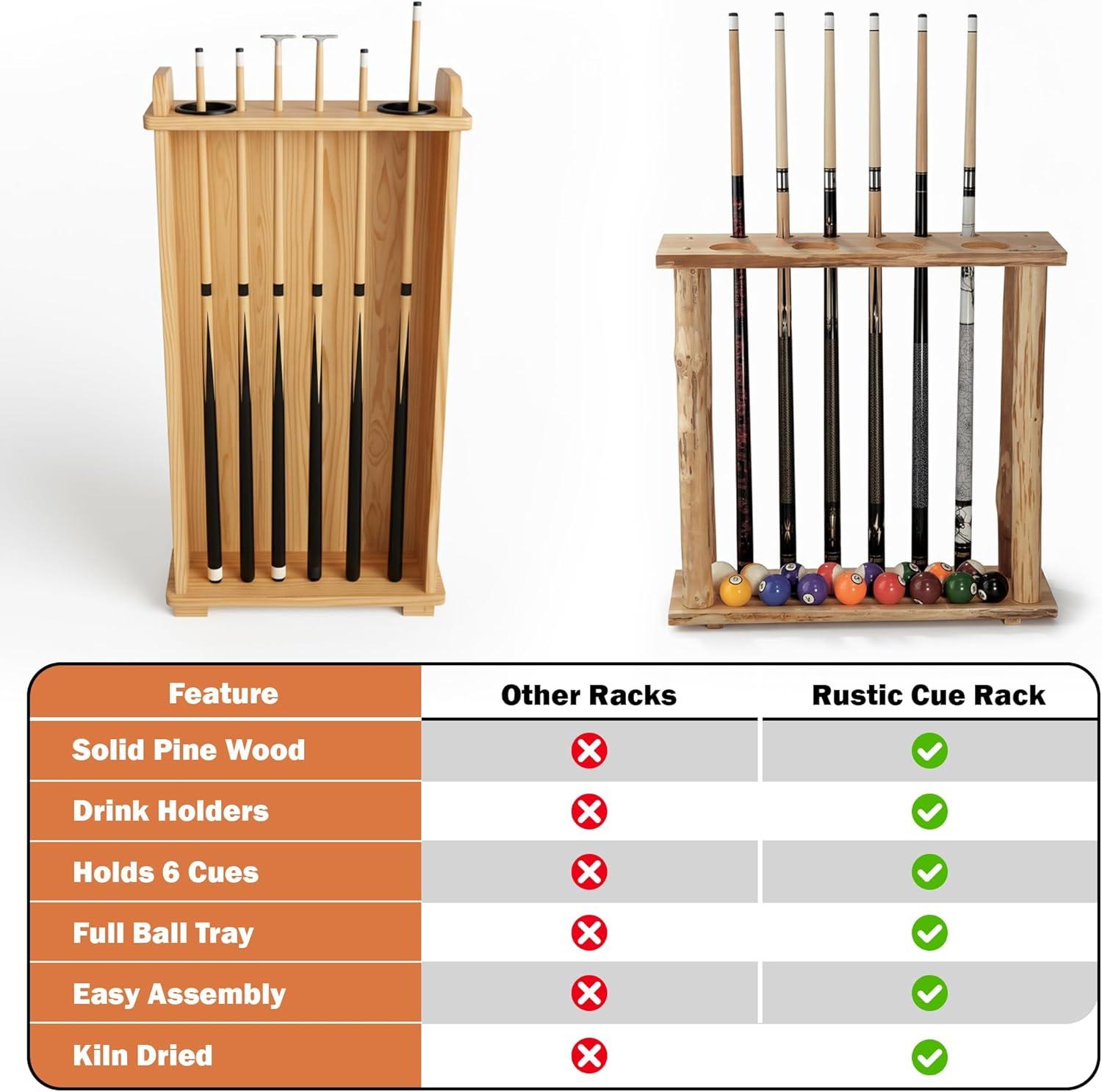 Rush Creek 6 Billard Cue Floor Rack Holder