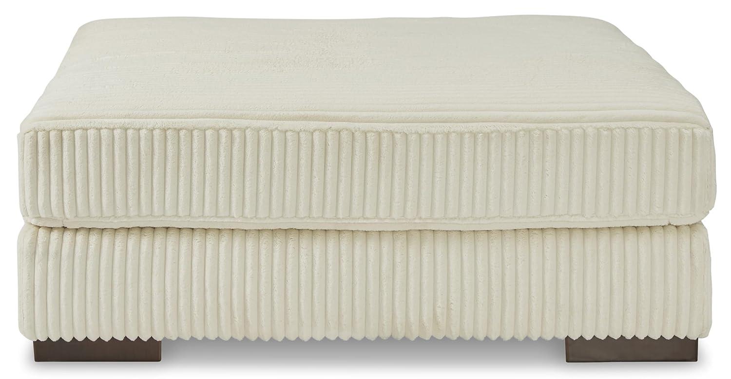 Lindyn Cream Polyester Upholstered Oversized Accent Ottoman