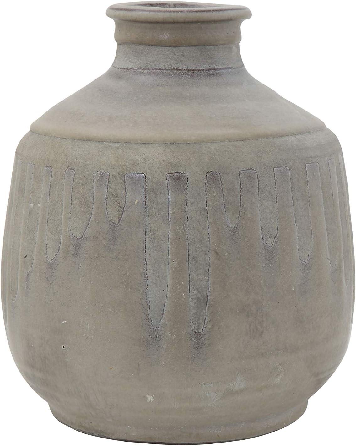 Gray Ceramic Urn-Shaped Table Vase