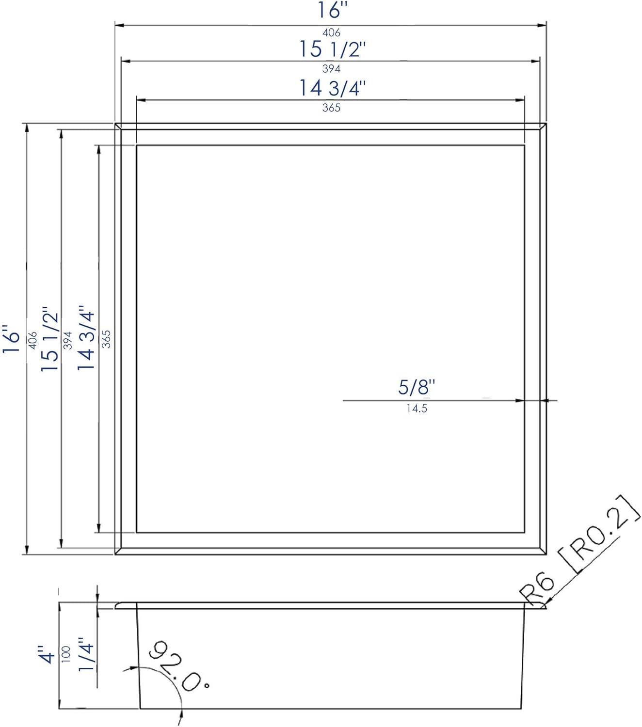 Square Stainless Steel Single Shower Niche