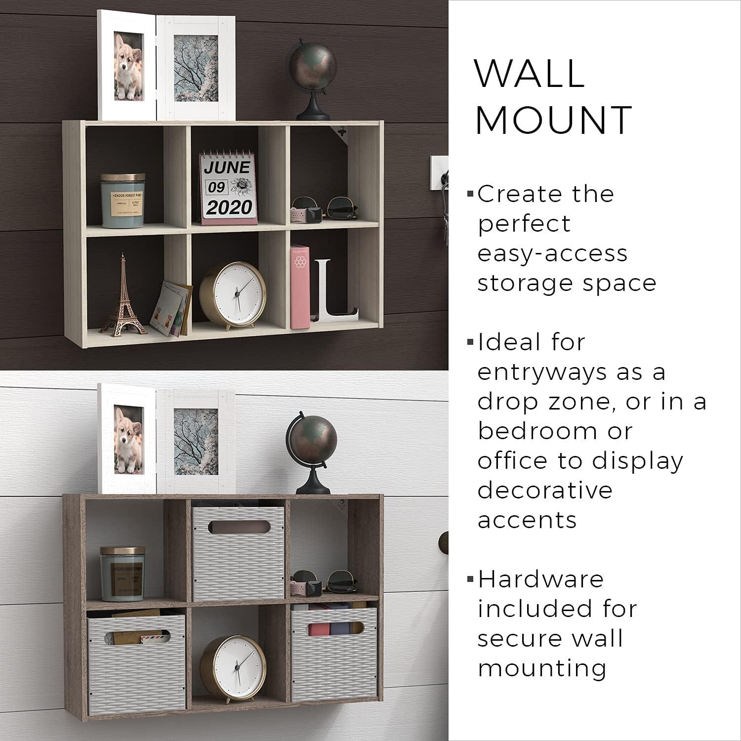 Mini 6-Cube Desktop or Wall Mount Organizer