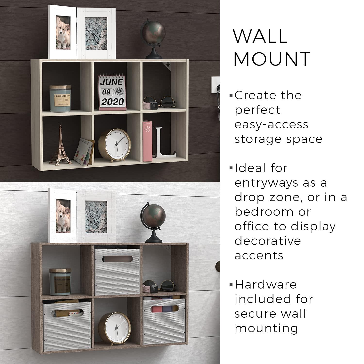 Mini 6-Cube Desktop or Wall Mounted Bookcase