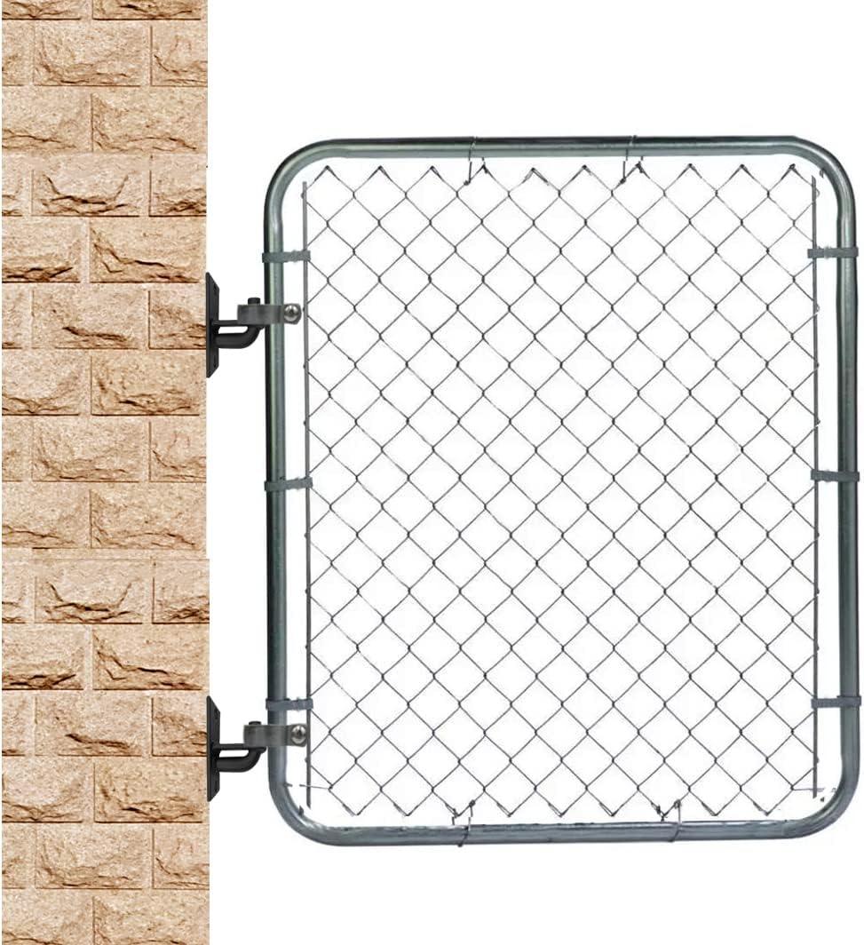 2 Pack Wall Mount Heavy Duty Chain Link Fence Gate Hinges with 5/8 Hinge Pin (Screws Not Included), Black