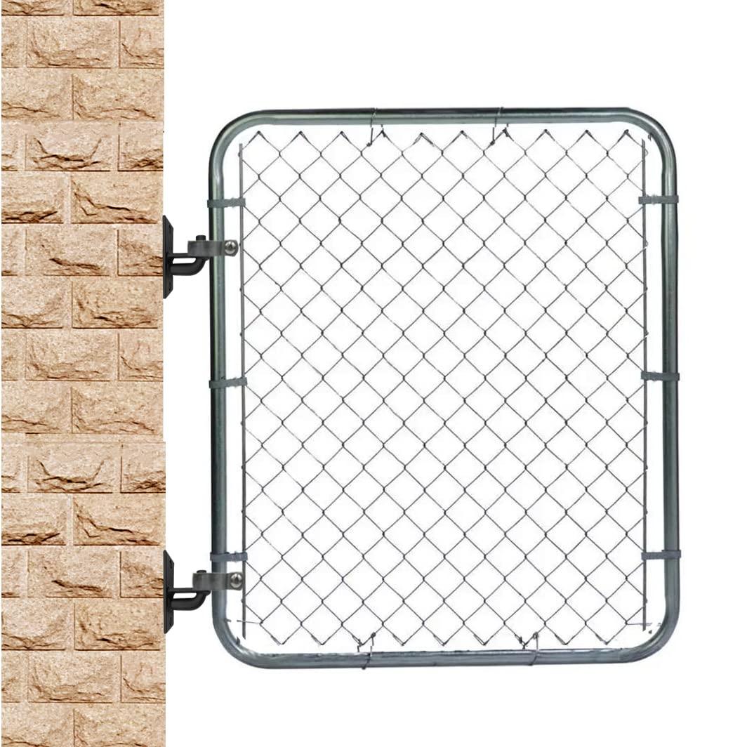 2 Pack Wall Mount Heavy Duty Chain Link Fence Gate Hinges with 5/8 Hinge Pin (Screws Not Included), Black