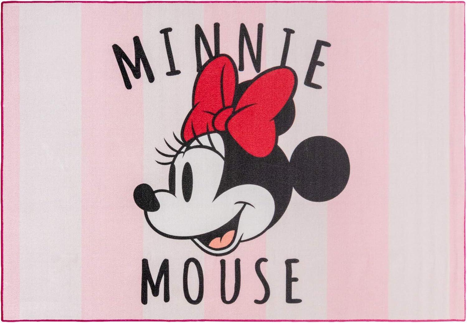 Licensed Disney Minnie Mouse Stripped Digital Printed Youth Area Rug