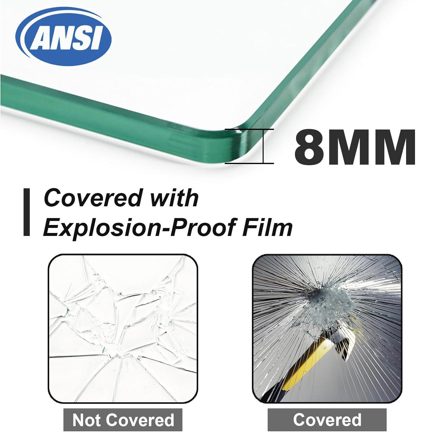 Gotland Frameless Shower Door 56-60" W × 76" H, Sliding Shower Doors with Stainless Steel Handle, Glass Shower Door with 5/16" Clear Tempered Glass
