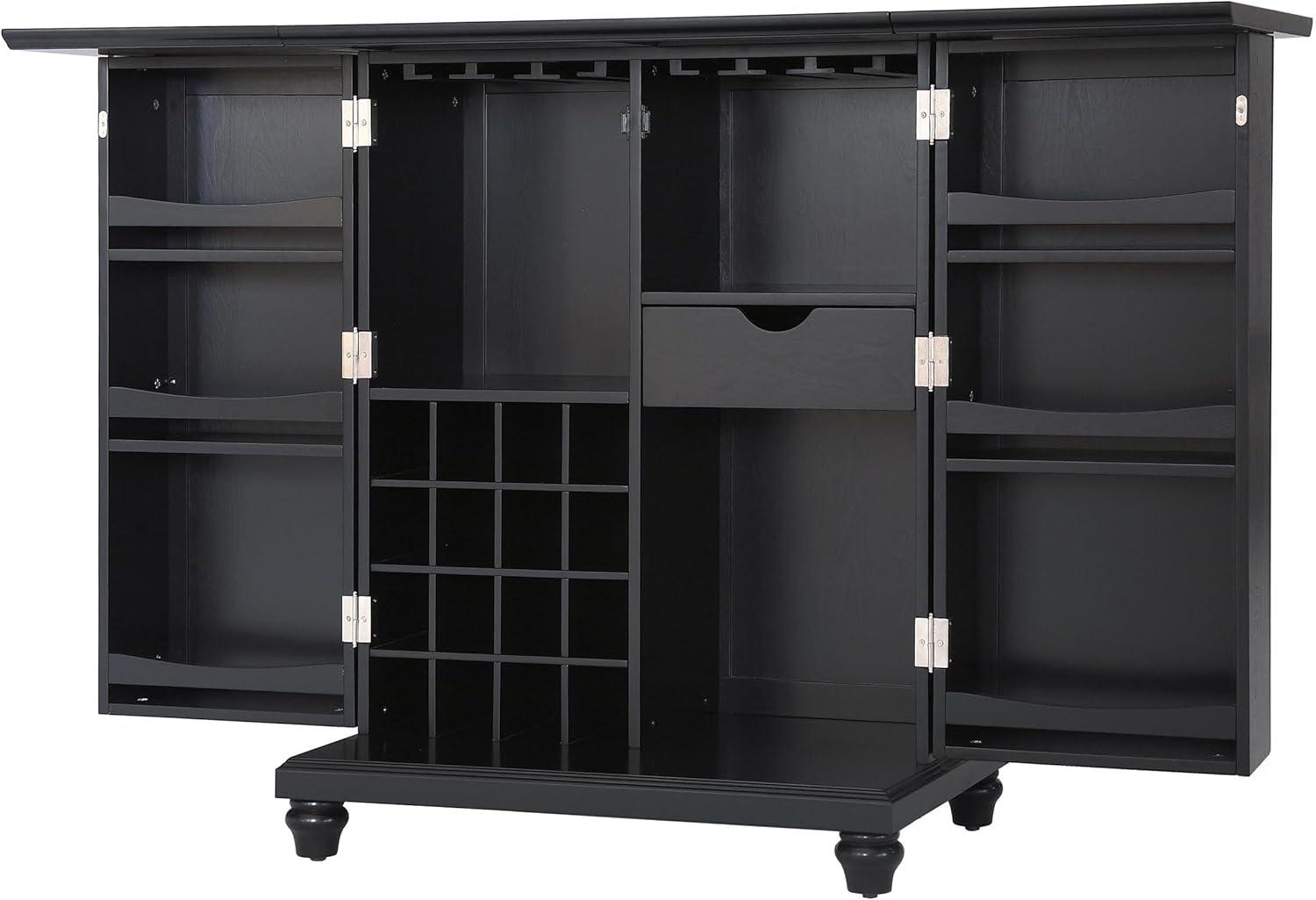 CAMBRIDGE EXPANDABLE BAR CABINET IN BLACK FINISH