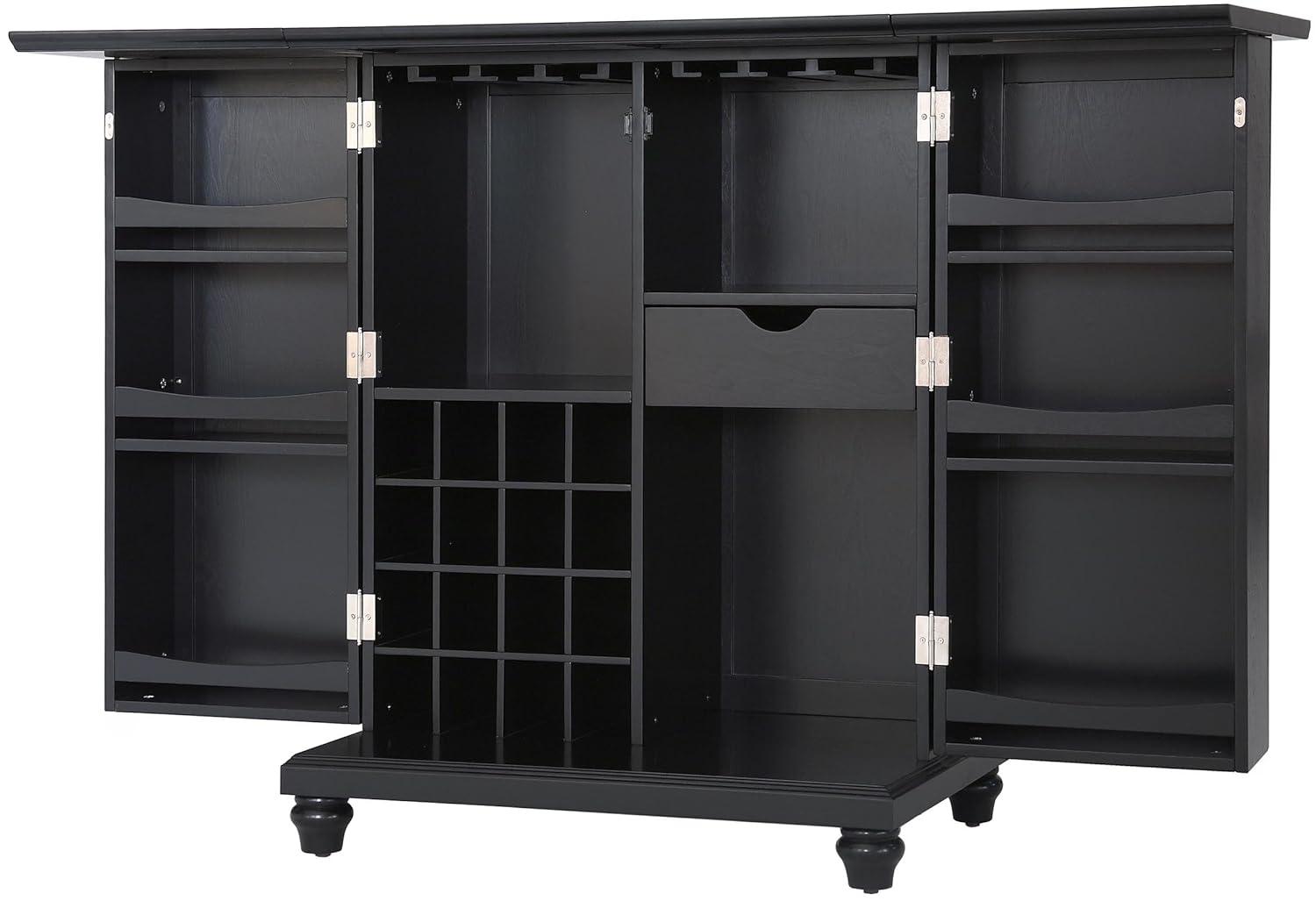 CAMBRIDGE EXPANDABLE BAR CABINET IN BLACK FINISH