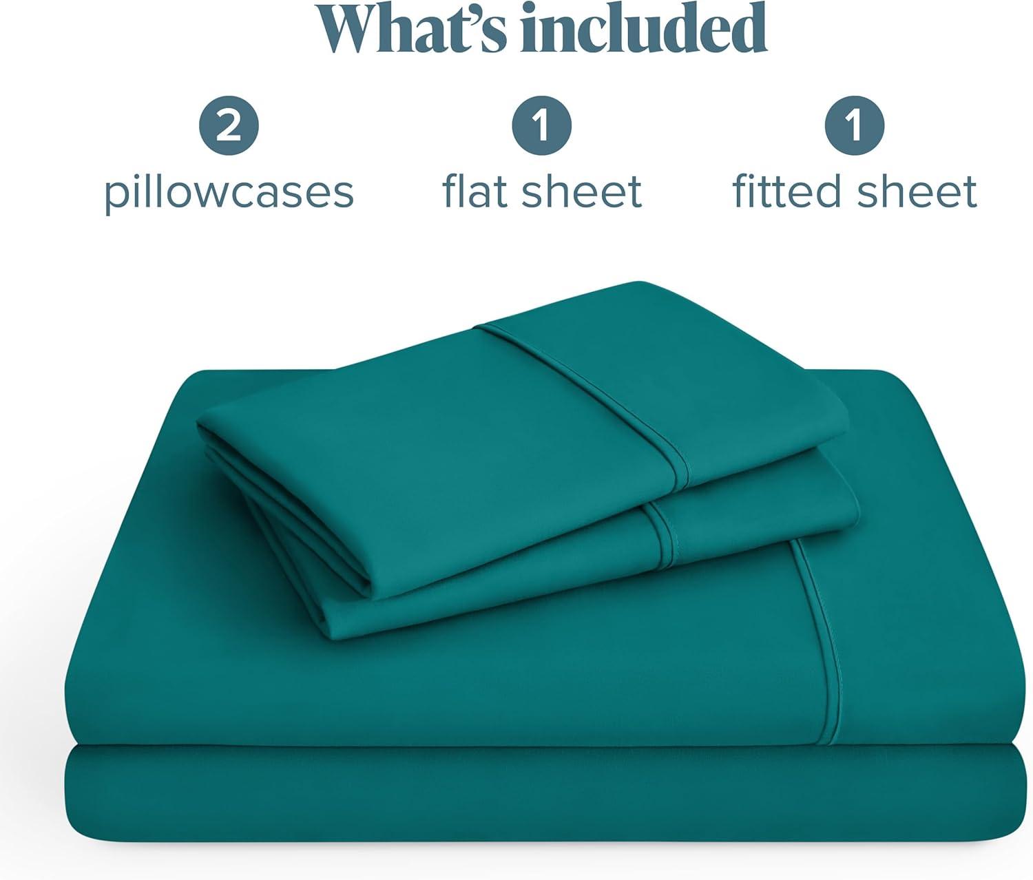 Bare Home Premium 1800 Collection 4-Piece Bed Sheet Set, Queen, Emerald