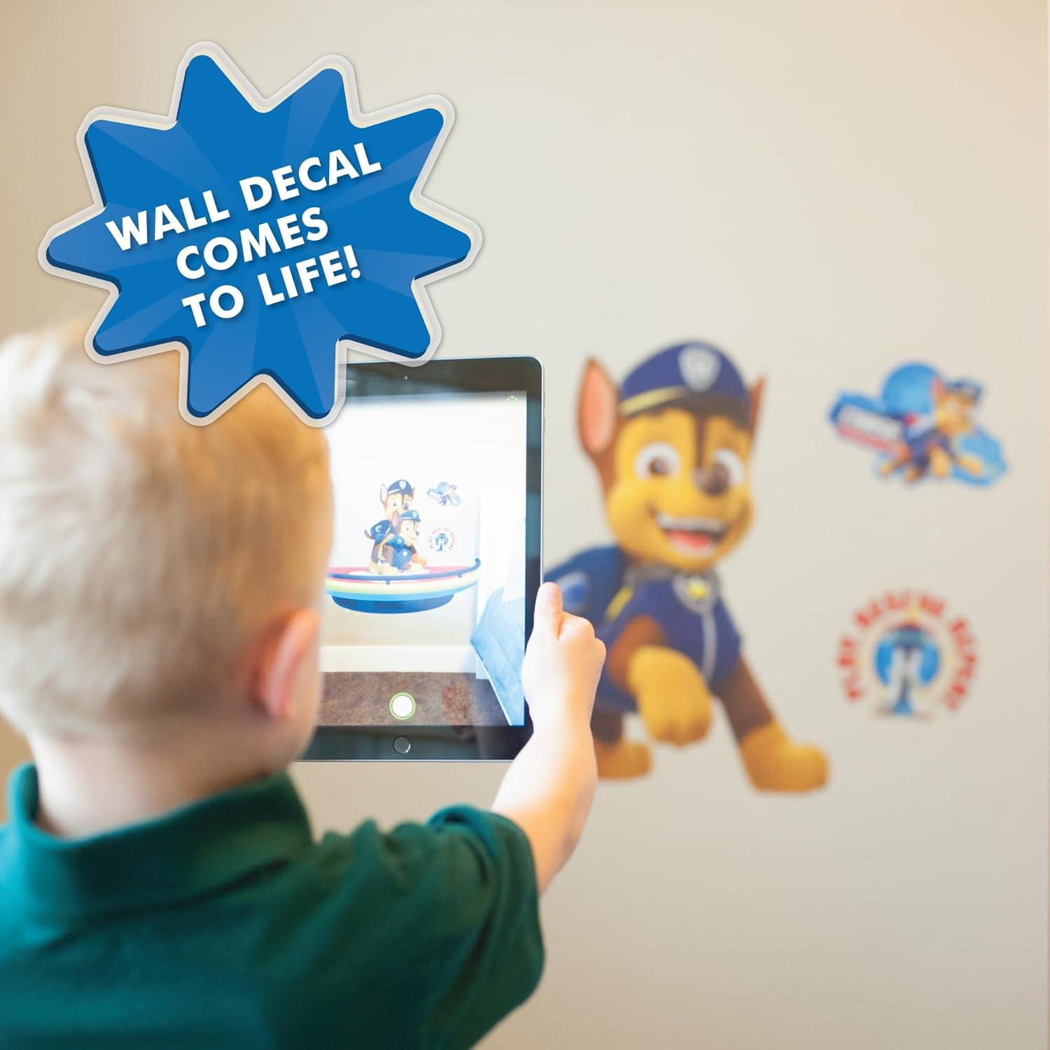 Wall Palz Nickelodeon Paw Patrol Wall Decal - 19" Rocky Vinyl Wall Stickers for Bedroom with 3D Augmented Reality Interaction - Paw Patrol Wall Décor