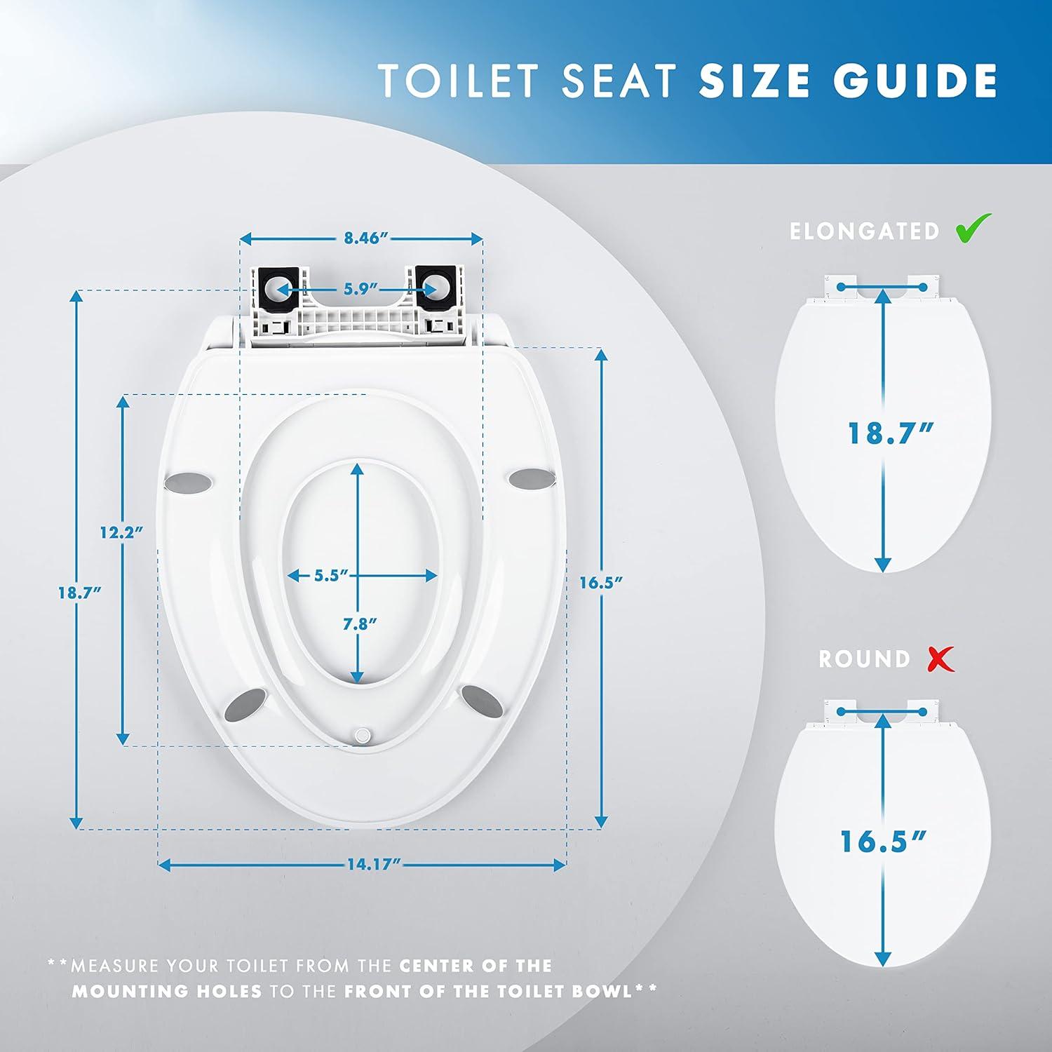 Benkstein White Elongated 2-in-1 Toddler Potty Training Toilet Seat