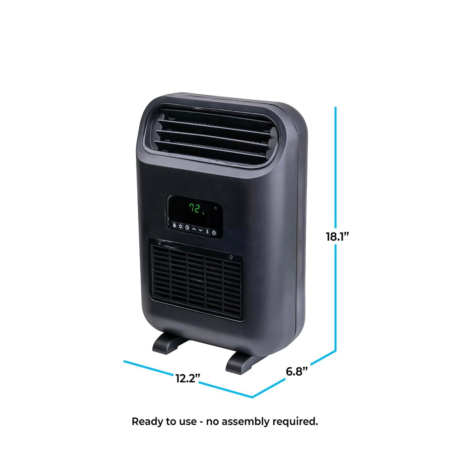 Comfort Zone 14" Slim Line Wall Mount Electric Space Heater with Stand, Remote Control, Digital Adjustable Thermostat, Timer, LCD Display, Safety Tip Over Switch, Overheat Protection, MT8142