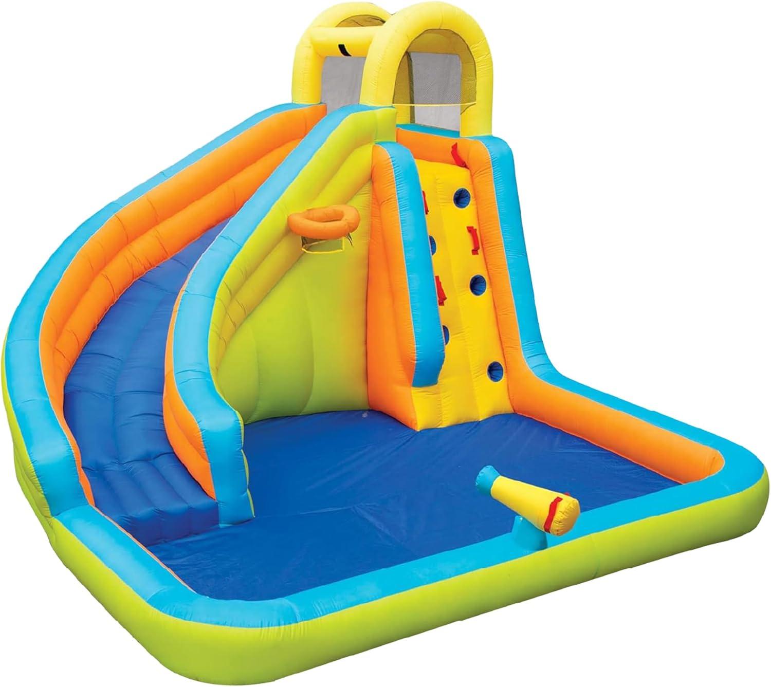 Banzai Kids Outdoor Backyard Inflatable Water Slide Splash Park