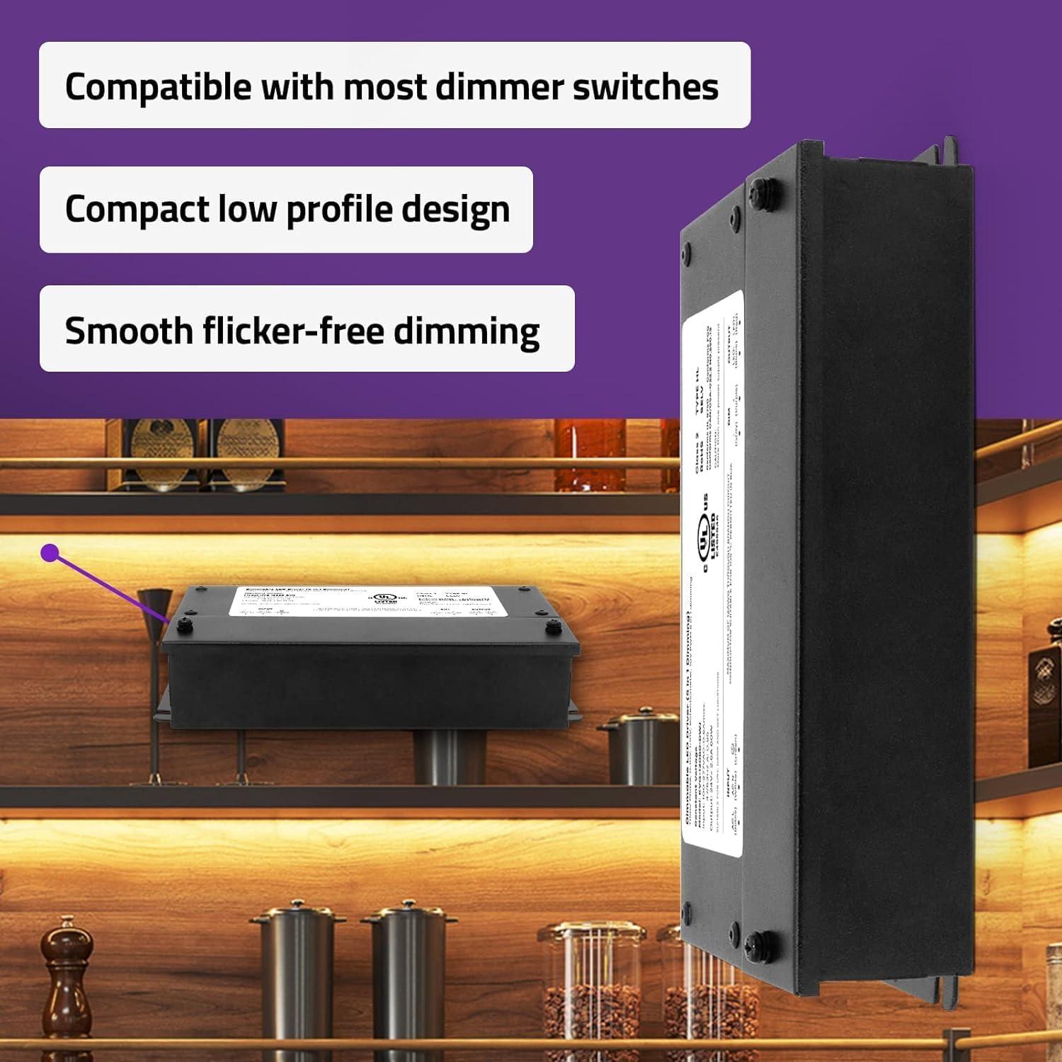 200W Black Aluminum Dimmable LED Driver Transformer