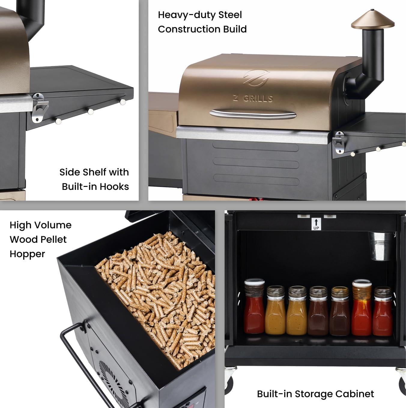 Z GRILLS Upgraded Wood Pellet Grill with PID Controller, 8-in-1, 572 sq in Cooking Area