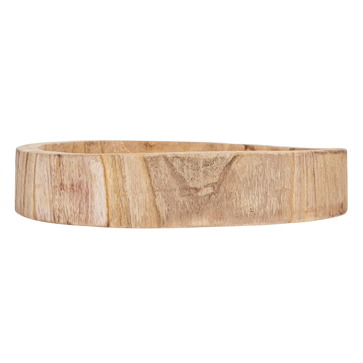 Storied Home Paulownia Wood Hand-Carved Tray - Unique Centerpiece, Coffee Table Accessory